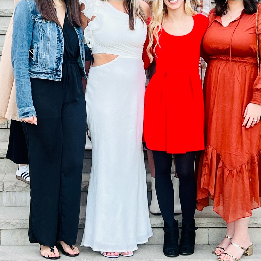 Hello Molly In These Moments One Shoulder Maxi Dress